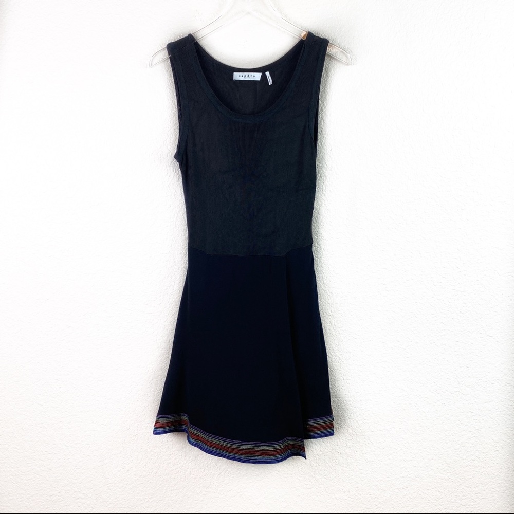 Sandro Paris Faux Wrap Dress Stretch Sleeveless 2